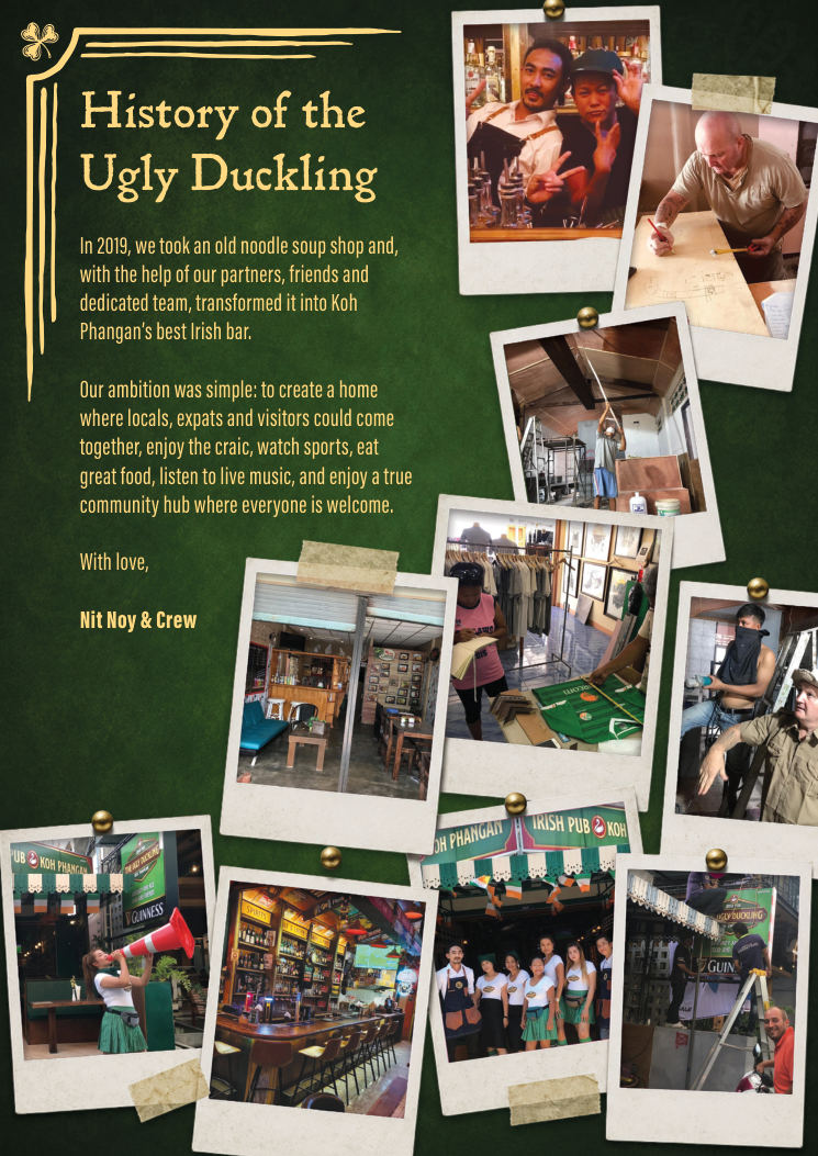 The Ugly Duckling menu page 28